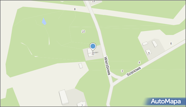 Potasze, Wierzbowa, 12, mapa Potasze