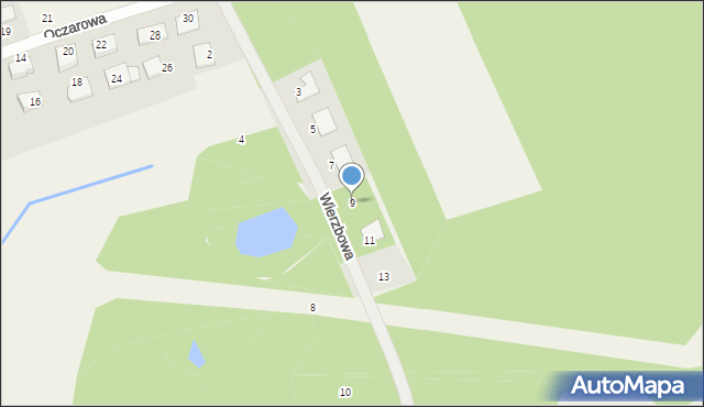 Potasze, Wierzbowa, 9, mapa Potasze