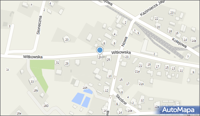 Powidz, Witkowska, 27, mapa Powidz