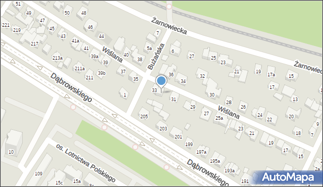 Poznań, Wiślana, 33a, mapa Poznania