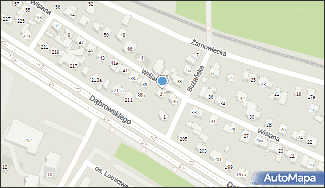 Poznań, Wiślana, 37, mapa Poznania