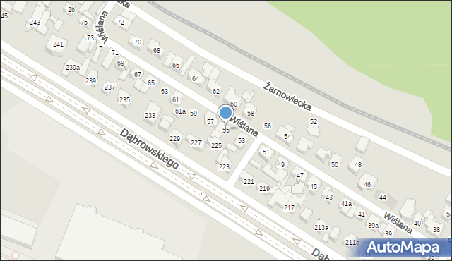 Poznań, Wiślana, 55, mapa Poznania