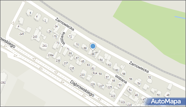 Poznań, Wiślana, 66, mapa Poznania