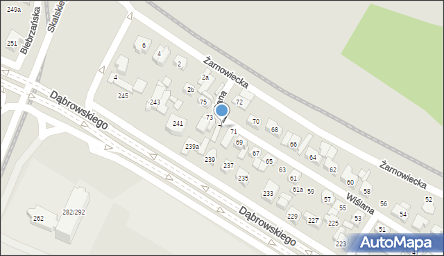 Poznań, Wiślana, 71a, mapa Poznania