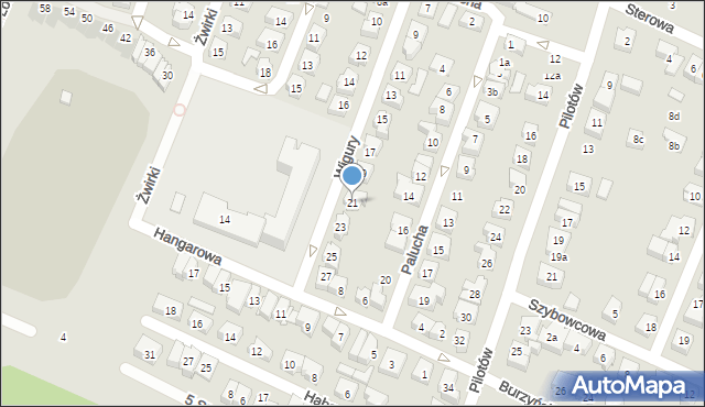 Poznań, Wigury Stanisława, inż. pil., 21, mapa Poznania