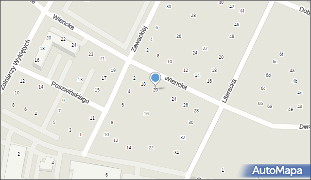 Poznań, Wiencka Jana, 20, mapa Poznania