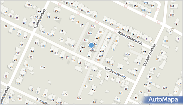 Poznań, Wicherkiewicz Marii, 12b, mapa Poznania