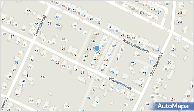 Poznań, Wicherkiewicz Marii, 12d, mapa Poznania