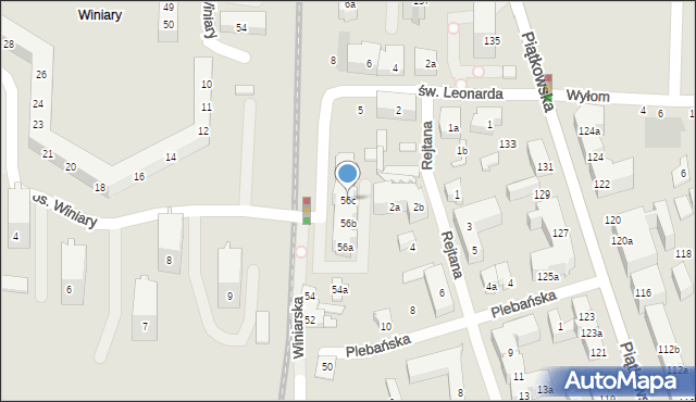Poznań, Winiarska, 56c, mapa Poznania
