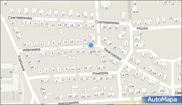 Poznań, Witkowska, 18, mapa Poznania