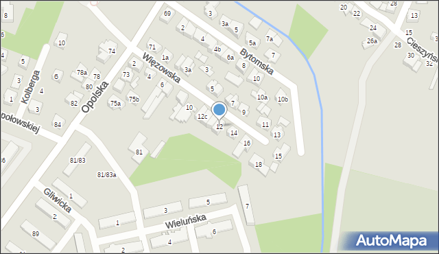 Poznań, Więzowska, 12, mapa Poznania