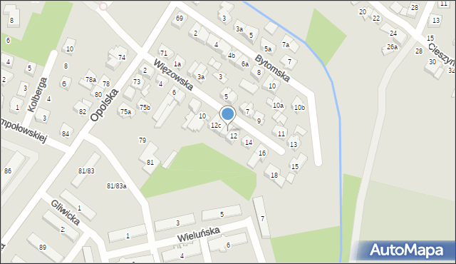 Poznań, Więzowska, 12a, mapa Poznania