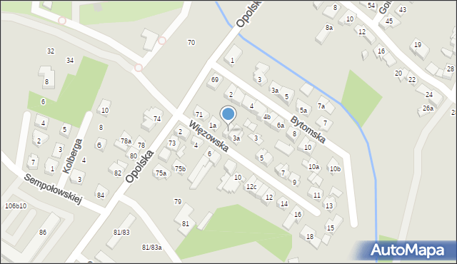 Poznań, Więzowska, 3b, mapa Poznania
