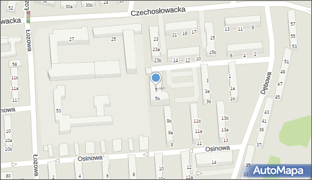 Poznań, Wiklinowa, 5, mapa Poznania