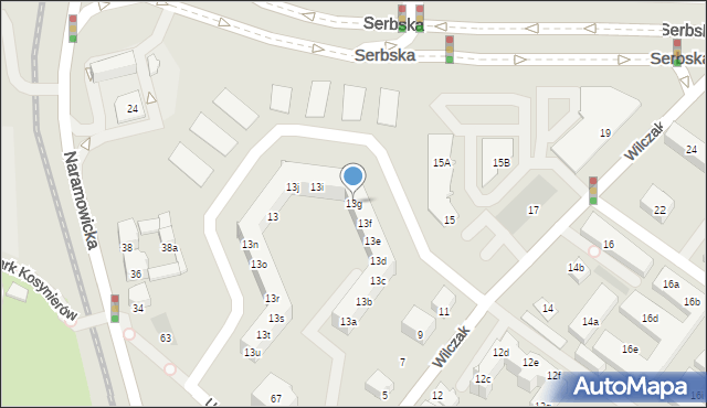 Poznań, Wilczak, 13g, mapa Poznania