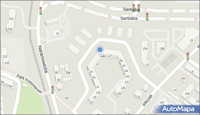 Poznań, Wilczak, 13k, mapa Poznania