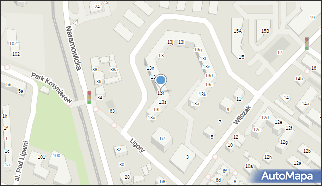 Poznań, Wilczak, 13r, mapa Poznania