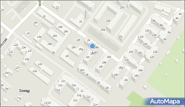 Poznań, Wilczak, 18b, mapa Poznania