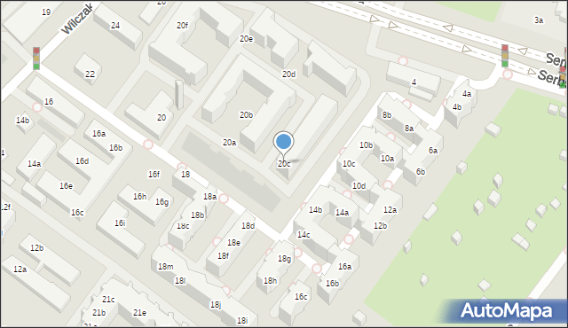 Poznań, Wilczak, 20c, mapa Poznania