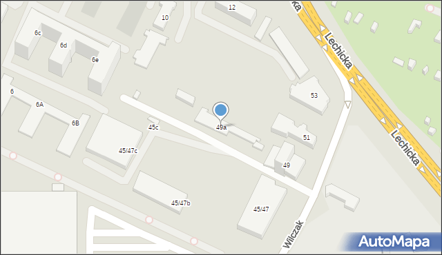 Poznań, Wilczak, 49a, mapa Poznania