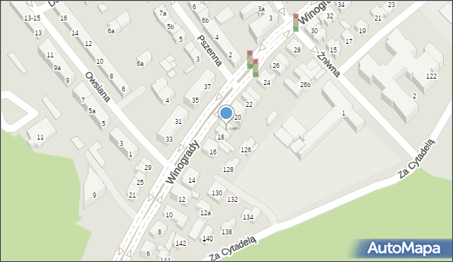 Poznań, Winogrady, 18a, mapa Poznania