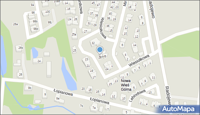 Poznań, Wiesiołkowa, 28, mapa Poznania