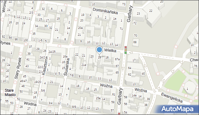 Poznań, Wielka, 19, mapa Poznania
