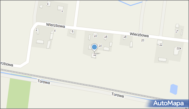 Prace Duże, Wierzbowa, 12, mapa Prace Duże