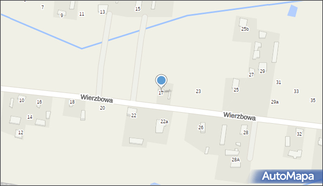 Prace Duże, Wierzbowa, 17, mapa Prace Duże