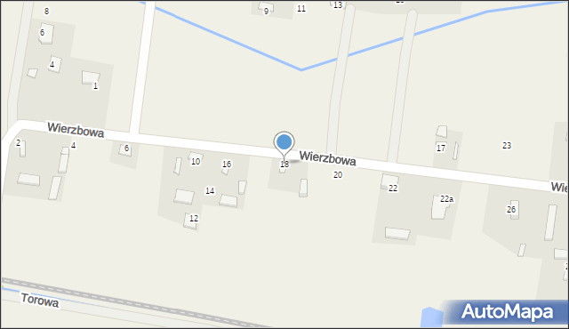 Prace Duże, Wierzbowa, 18, mapa Prace Duże