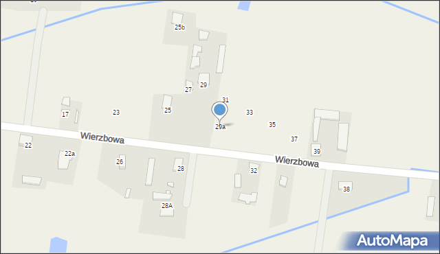 Prace Duże, Wierzbowa, 29a, mapa Prace Duże