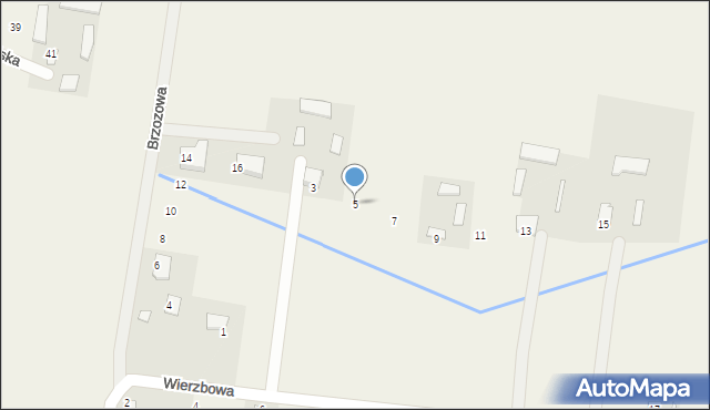 Prace Duże, Wierzbowa, 5, mapa Prace Duże