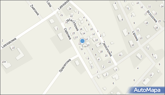 Prądocin, Wierzbowa, 9, mapa Prądocin