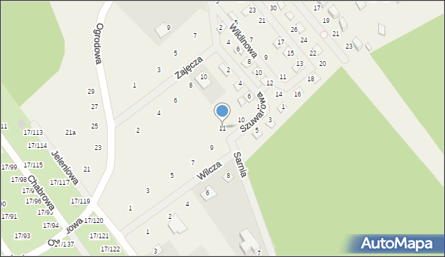 Prądocin, Wilcza, 11, mapa Prądocin