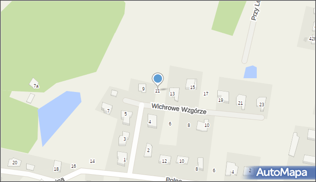 Pręgowo, Wichrowe Wzgórze, 11, mapa Pręgowo