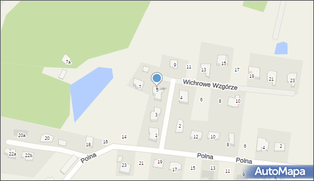 Pręgowo, Wichrowe Wzgórze, 5, mapa Pręgowo