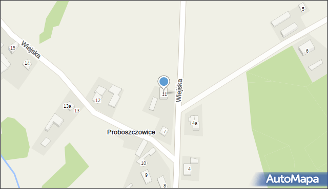 Proboszczowice, Wiejska, 11, mapa Proboszczowice