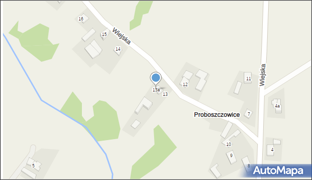 Proboszczowice, Wiejska, 13a, mapa Proboszczowice