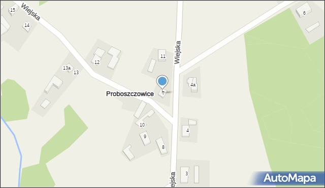 Proboszczowice, Wiejska, 7, mapa Proboszczowice