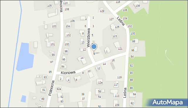 Promnice, Wierzbowa, 9, mapa Promnice