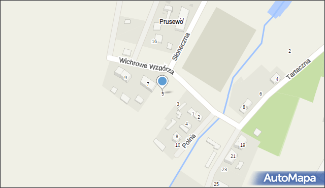 Prusewo, Wichrowe Wzgórza, 5, mapa Prusewo