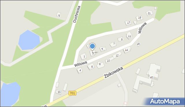 Pruszków, Willowa, 3, mapa Pruszków