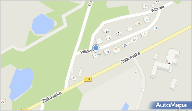 Pruszków, Willowa, 4, mapa Pruszków