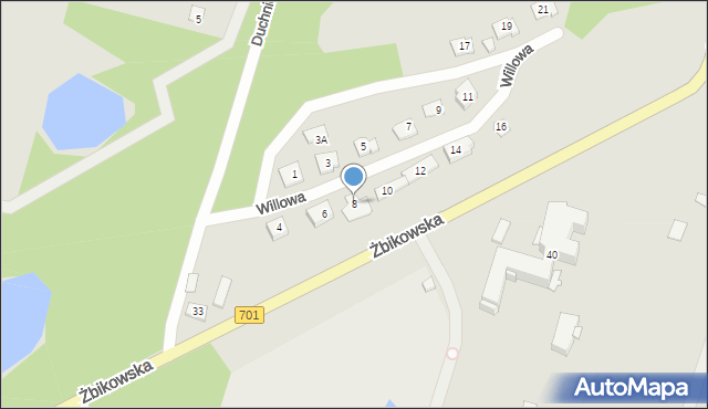 Pruszków, Willowa, 8, mapa Pruszków