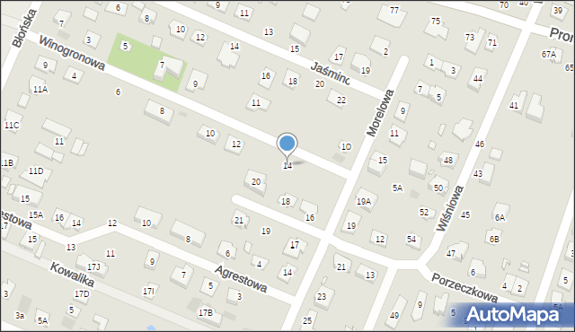 Pruszków, Winogronowa, 14, mapa Pruszków