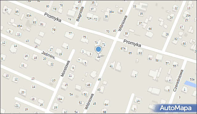 Pruszków, Wiśniowa, 44, mapa Pruszków