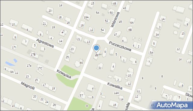 Pruszków, Wiśniowa, 49, mapa Pruszków