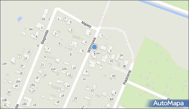 Pruszków, Wiśniowa, 5, mapa Pruszków