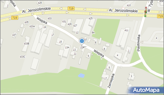 Pruszków, Wiejska, 11A, mapa Pruszków