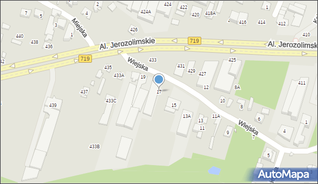 Pruszków, Wiejska, 17, mapa Pruszków